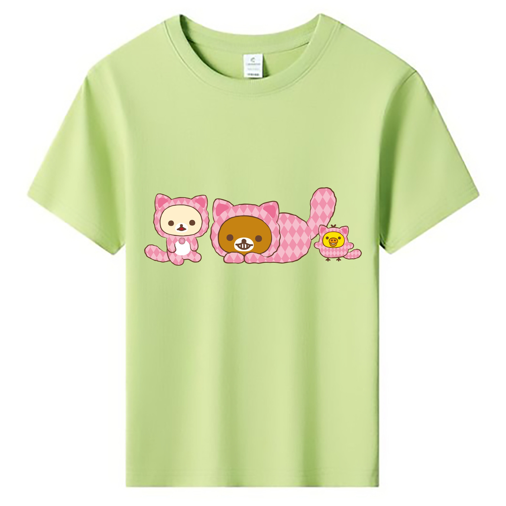 （画像用） リラックマ リラックマ キイロイトリ Rilakkuma Korilakkuma Kiiroitori 綿100％キッズTシャツ（フロントプリント）